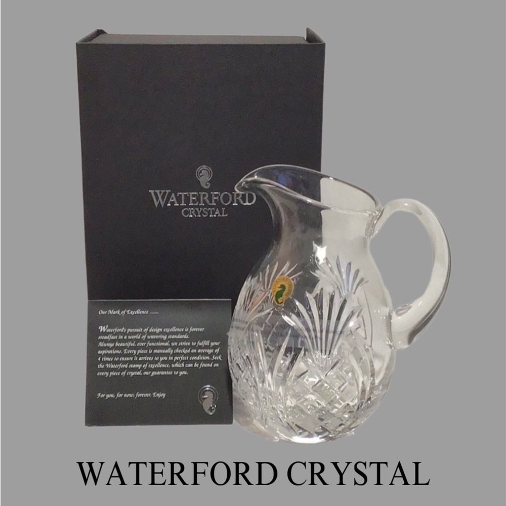 NIB Waterford Pineapple Hospitality Lead Crystal Pitcher #156186, 32‎ oz.